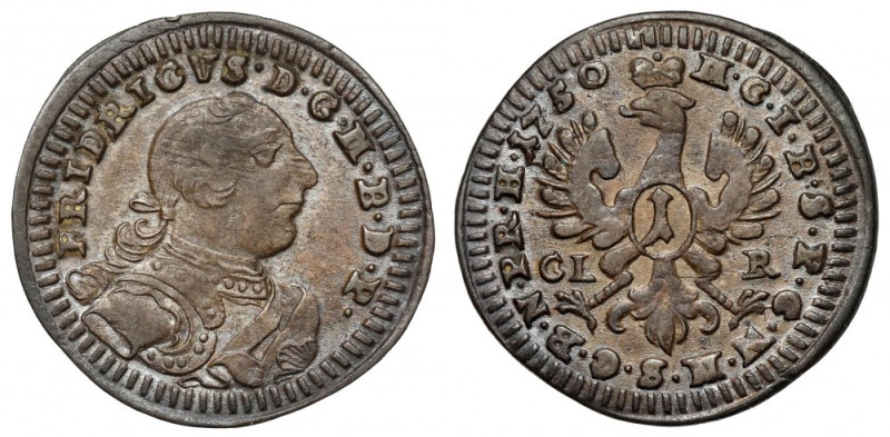 Brandenburg-Bayreuth, Friedrich III, Krajcar 1750 CLR - FRIDRICUS Bardzo rzadki ...