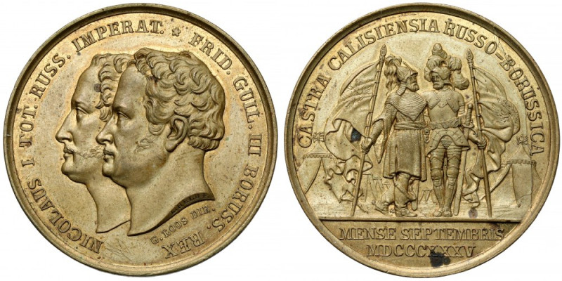 Rosja, Mikołaj I, Medal 1835 - Prusko-Rosyjskie Manewry Mosiądz, średnica 34 mm,...