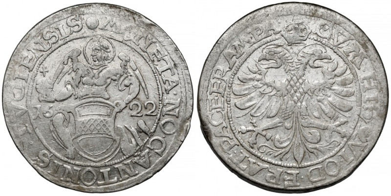 Szwajcaria, Talar 1622, Zug Srebro, średnica 41 mm, waga 28,13 g. 
Grade: VF+