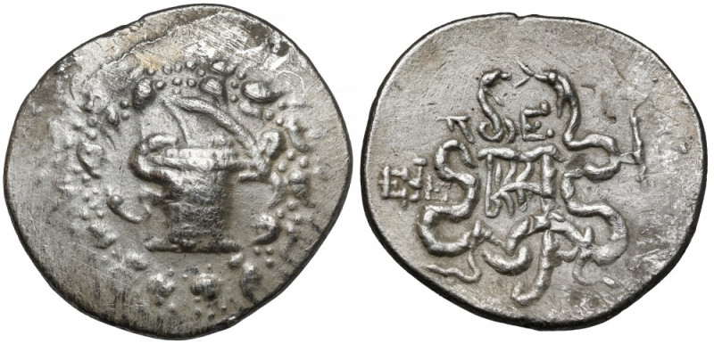 Grecja, Ionia, Efez, Tetradrachma cystoforyczna (129 p.n.e.) Moneta datowana na ...