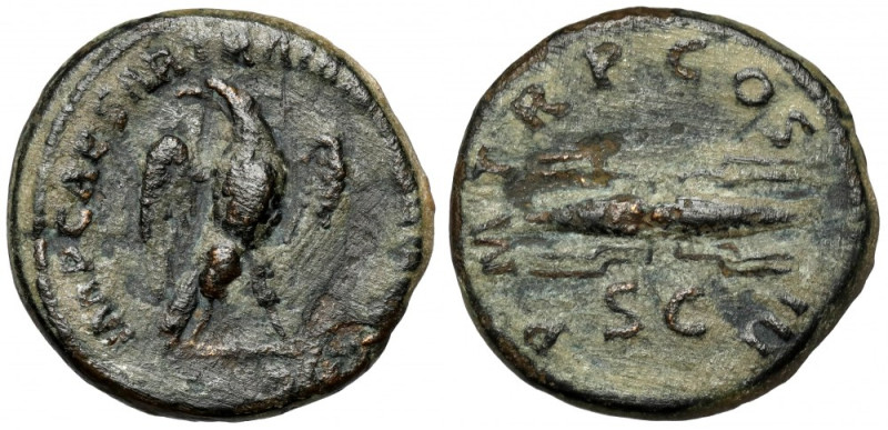 Hadrian (117-138 n.e.) Kwadrans Awers: Orzeł na wprost, patrzący w lewo, w otoku...