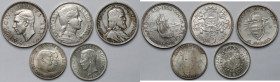 Europa, srebrne monety 1929-1953 - zestaw (5szt)
