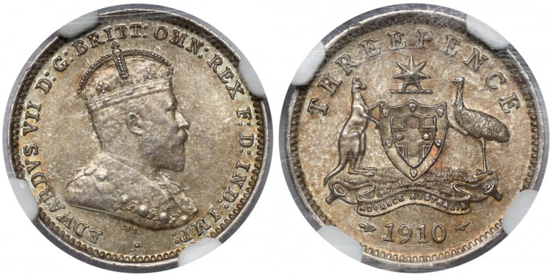 Australia, Jerzy V, 3 pence 1910 
Grade: PCGS MS62