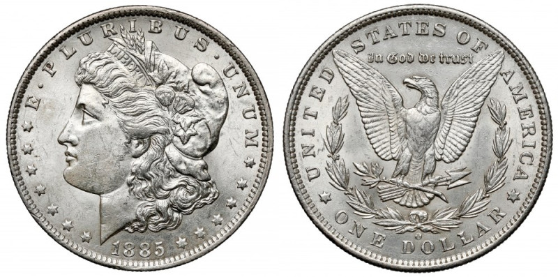 USA, Dolar 1885-O, New Orleans - Morgan Dollar 
Grade: AU