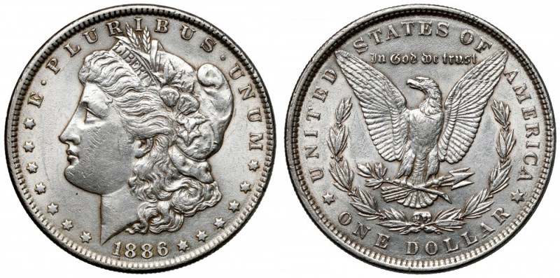 USA, Dolar 1886, Philadelphia - Morgan Dollar 
Grade: XF/XF+