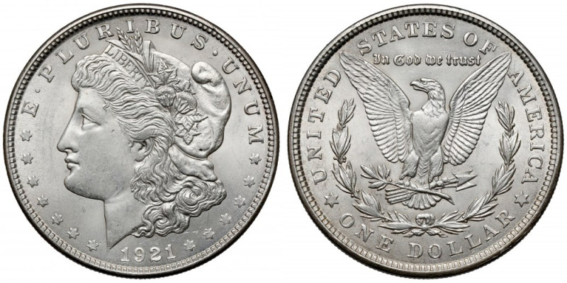 USA, Dolar 1921, Philadelphia - Morgan Dollar 
Grade: XF