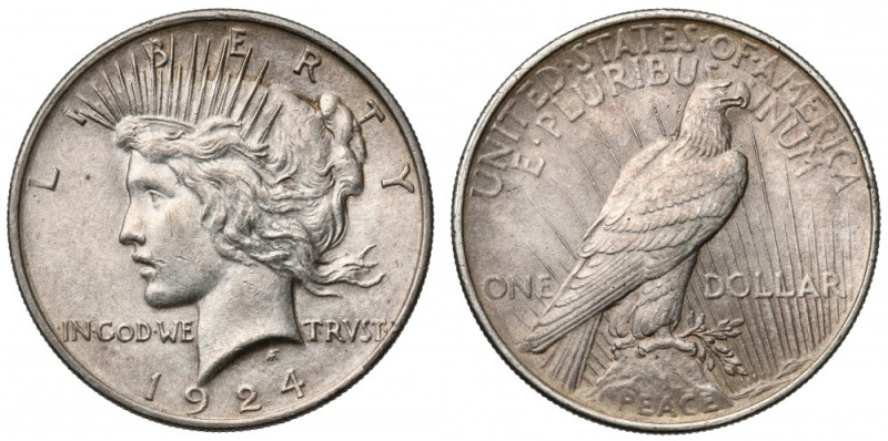 USA, Dolar 1924, Philadelphia - Peace Dollar 
Grade: XF+