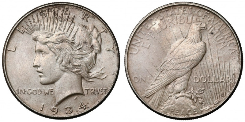 USA, Dolar 1934, Philadelphia - Peace Dollar 
Grade: XF+