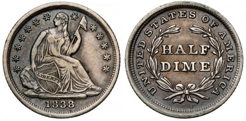 USA, 1/2 dime 1838, Philadelphia 
Grade: VF+