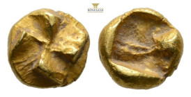 IONIA. Uncertain. Circa (625 / 600) BC. Myshemihekte Electrum, 6,9 mm, 0.61 g. Phokaic standard. Raised swastika pattern. Rev. Quadripartite incuse sq...