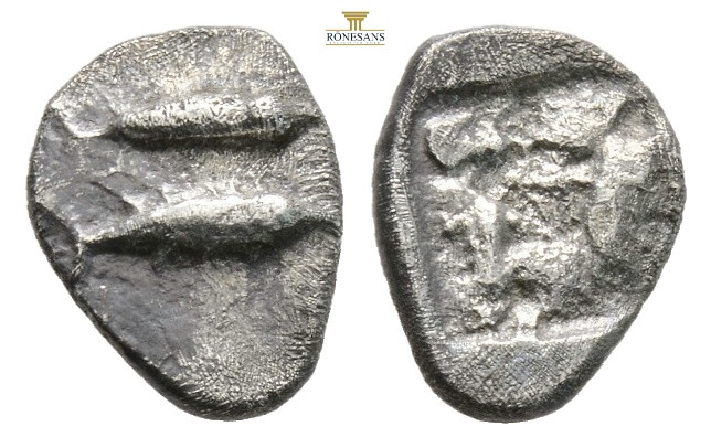 Greek MYSIA, Kyzikos (Circa 460-410 BC) AR obol 0,66 g. 10,1 mm.