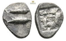 Greek MYSIA, Kyzikos (Circa 460-410 BC) AR obol 0,66 g. 10,1 mm.