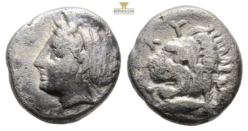 Mysia, Kyzikos, AR Drachm, (Silver, 3 g 14,6 mm), Circa 390-341/0 BC. 
Obv: Head...