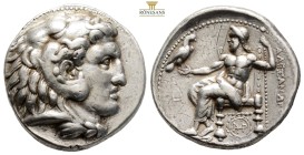 " Kingdom of Macedon. Alexander III 'the Great' AR Tetradrachm.
circa 310-301 BC. Head of Herakles right, wearing lion's skin / Zeus seated left; 17 ...