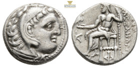 KINGS OF MACEDON, Alexander III 'the Great' (Circa 336-323 BC)
AR Drachm (17, 4 mm, 4,2 g.)
Head of Herakles right, wearing lion skin / AΛΕΞΑΝΔΡΟΥ, Ze...