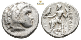 KINGS OF MACEDON. Alexander III 'the Great' (336-323 BC).Drachma…AR… 3.9 g. 16,4 mm.
Obv.Head of Heracles Right.
Rev. ΑΛΕΞΑΝΔΡΟΥ, Zeus Aëtophoros sitt...