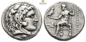 KINGS OF MACEDON. Alexander III \'the Great\' (336-323 BC)Tetradrahm. AR. 16,7 g 25,9 mm.
Obv. Head of Heracles Right.
Rev. ΑΛΕΞΑΝΔΡΟΥ, Zeus Aëtophoro...