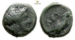 Troas, Abydos. AE (Circa 320-200 BC) (10,7 mm, 1.3 g, ). Laureate head of Apollo right, ABY, eagle standing right. SNG Copenhagen 33; SNG von Aulock 1...