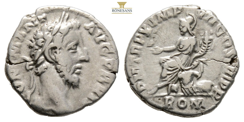 Commodus AR Denarius. Rome, AD 177-192. 2,3 g, 16,6 mm, COMM ANT AVG P BRIT, lau...