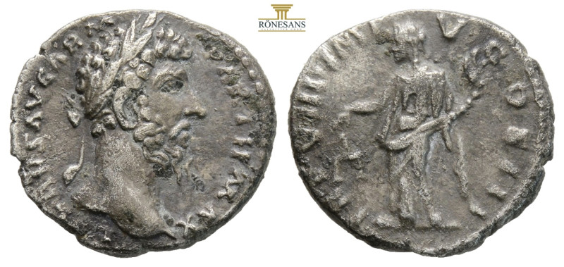 Lucius Verus. Denarius. 167-168 AD. Rome. 3 g. 18,6 mm. laureate head right. Aeq...