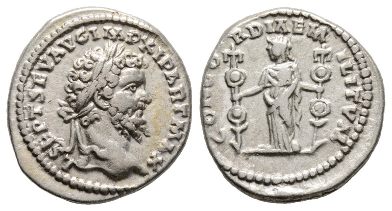 Septimius Severus, 193-211. Denarius (Silver, 19,2 mm, 3.5 g, ) L SEPT SEV AVG I...