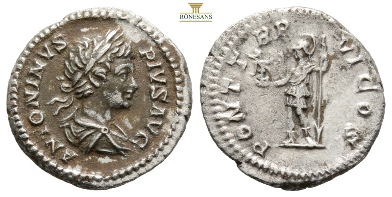 CARACALLA (197-217). Denarius. Rome. 3,2 g. 18,9 mm.
Obv: ANTONINVS PIVS AVG. La...