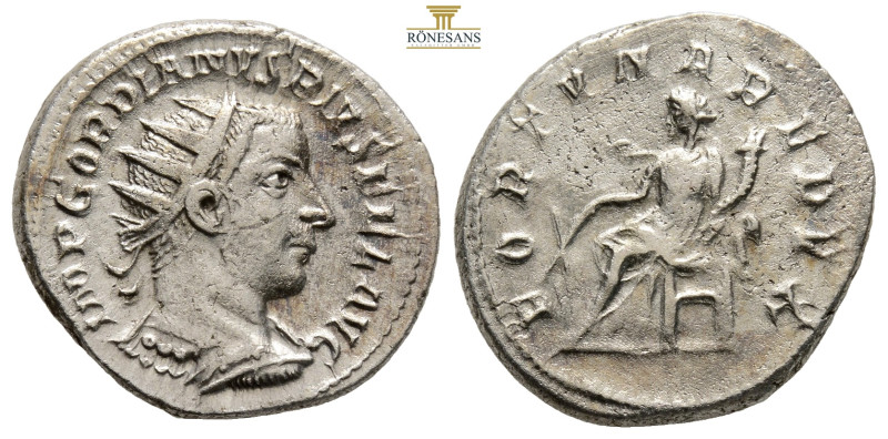 Gordian III. A.D. 238-244. AR antoninianus. Antioch, A.D. 243. 5.6 Gr. 23,1 mm.
...