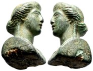 Ancient,Ancient Roman female bust, eyes silver 68 - 69 mm 479 gr.