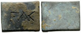 Ancient Byzantine weight with three letters on it. 37.9g. 34.8mm.