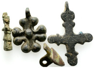 Ancient bronze figure, 4 pieces,