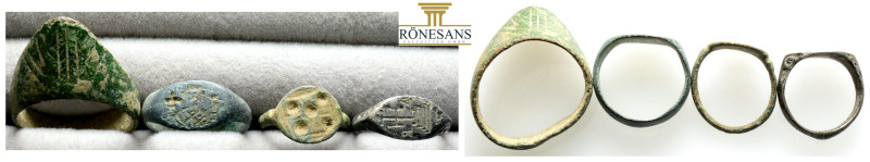 Ancient bronze ring 4 pieces,