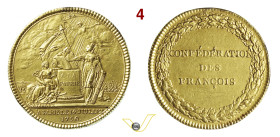 Federazione dei francesi a Parigi 1790 Opus Gatteaux Julius 119 Ae dorato mm 34,9 RR • Anello di sospensione abilmente rimosso q.SPL