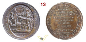 Medaille de Confiance da 5 Soldi 1792 Ae mm 39,7 • Colpetto al bordo BB+