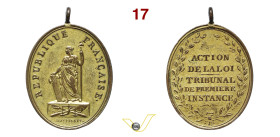 Insegna di Uscere del tribunale di Prima Istanza (1793) Opus Maurisset Essling 665 Hennin cfr. 571 Ae dorato mm 32,9x46,8 BB