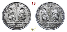A Marat e Le Pelletier (1793) Opus - Piombo argentato mm 35,8 RRRR • Interessante medaglia eguale dai due lati BB