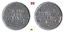 Miollis, Generale nel mantovano 1798 (An. 6) Opus - Essling 712 Hennin 859 Piombo (fusione) mm 42,9 RRR BB+