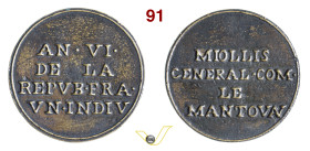 Miollis, Generale nel mantovano 1798 (An. 6) Opus - Essling 712 Hennin 859 Ae (fusione) mm 47 RRRR q.SPL