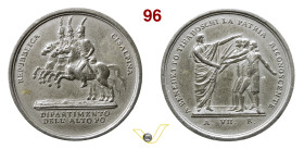 Il Dipartimento dell'Alto Po - a Benedetto Tiraboschi 1798 (An. 7) Opus - Julius 723 Essling 779 Piombo mm 46,9 RR BB÷SPL