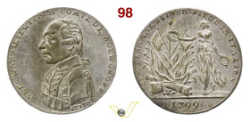 Alessandro Suvorov, liberatore dell'Italia 1799 Opus Kuchler Hennin 906 Ae argentato mm 29,9 R SPL