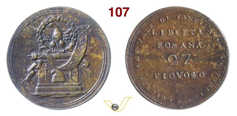 Proclamazione della Repubblica Romana "27 Piovoso" (1799) Opus - Ae (fusione) mm...