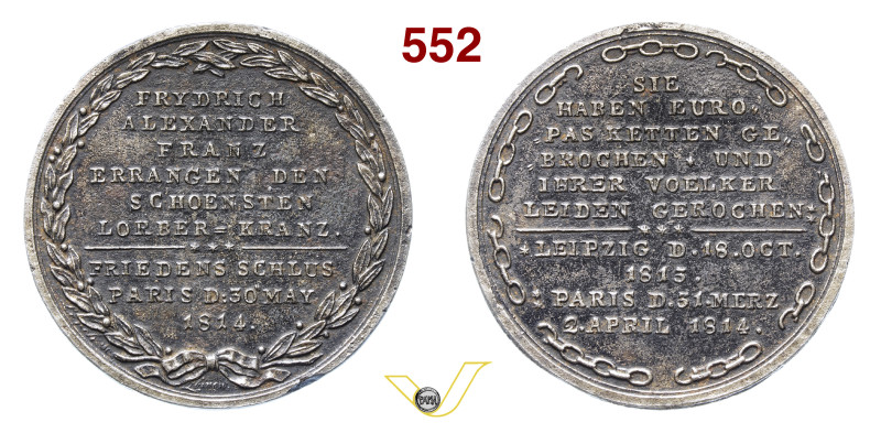 Pace di Parigi 1814 Opus Zbirow Bramsen 1457 Julius 2998 Ferro (fusione) mm 51,8...