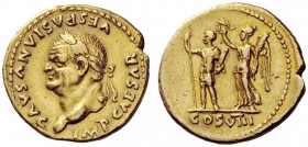 The George W. La Borde Collection of Roman Aurei Part I 
 THE ROMAN EMPIRE 
 Vespasian, 69 – 79 
 Aureus 77-78, AV 7.38 g. IMP CAESAR VESPASIANVS A...