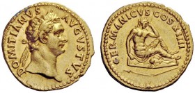 The George W. La Borde Collection of Roman Aurei Part I 
 THE ROMAN EMPIRE 
 Domitian, 81 – 96 
 Aureus 88-89, AV 7.60 g. DOMITIANVS – AVGVSTVS Lau...