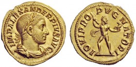 The George W. La Borde Collection of Roman Aurei Part I 
 THE ROMAN EMPIRE 
 Severus Alexander, 222 – 235 
 Aureus 231-235, AV 7.10 g. IMP ALEXANDE...