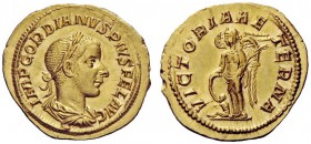 The George W. La Borde Collection of Roman Aurei Part I 
 THE ROMAN EMPIRE 
 Gordian III, 238 – 244 
 Aureus 243-244, AV 4.75 g. IMP GORDIANVS PIVS...