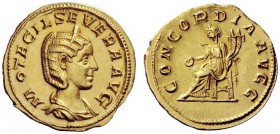 The George W. La Borde Collection of Roman Aurei Part I 
 THE ROMAN EMPIRE 
 Otacilia Severa, wife of Philip I 
 Aureus circa 246–248, AV 4.35 g. M...
