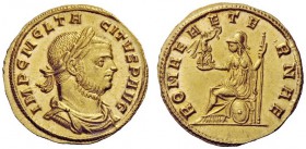 The George W. La Borde Collection of Roman Aurei Part I 
 THE ROMAN EMPIRE 
 Tacitus, 275 – 276 
 Aureus, Siscia late 275-early 276, AV 4.07 g. IMP...