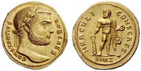 The George W. La Borde Collection of Roman Aurei Part I 
 THE ROMAN EMPIRE 
 Constantius I Chlorus caesar, 293 – 305 
 Aureus, Antiochia circa 293,...