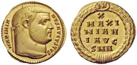 The George W. La Borde Collection of Roman Aurei Part I 
 THE ROMAN EMPIRE 
 Galerius Maximianus 305 – 311 
 Aureus, Nicomedia 305, AV 5.32 g. MAXI...