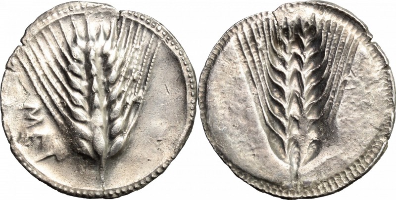 Greek Italy. Southern Lucania, Metapontum. AR Stater, c. 510-470 BC. D/ MET. Bar...